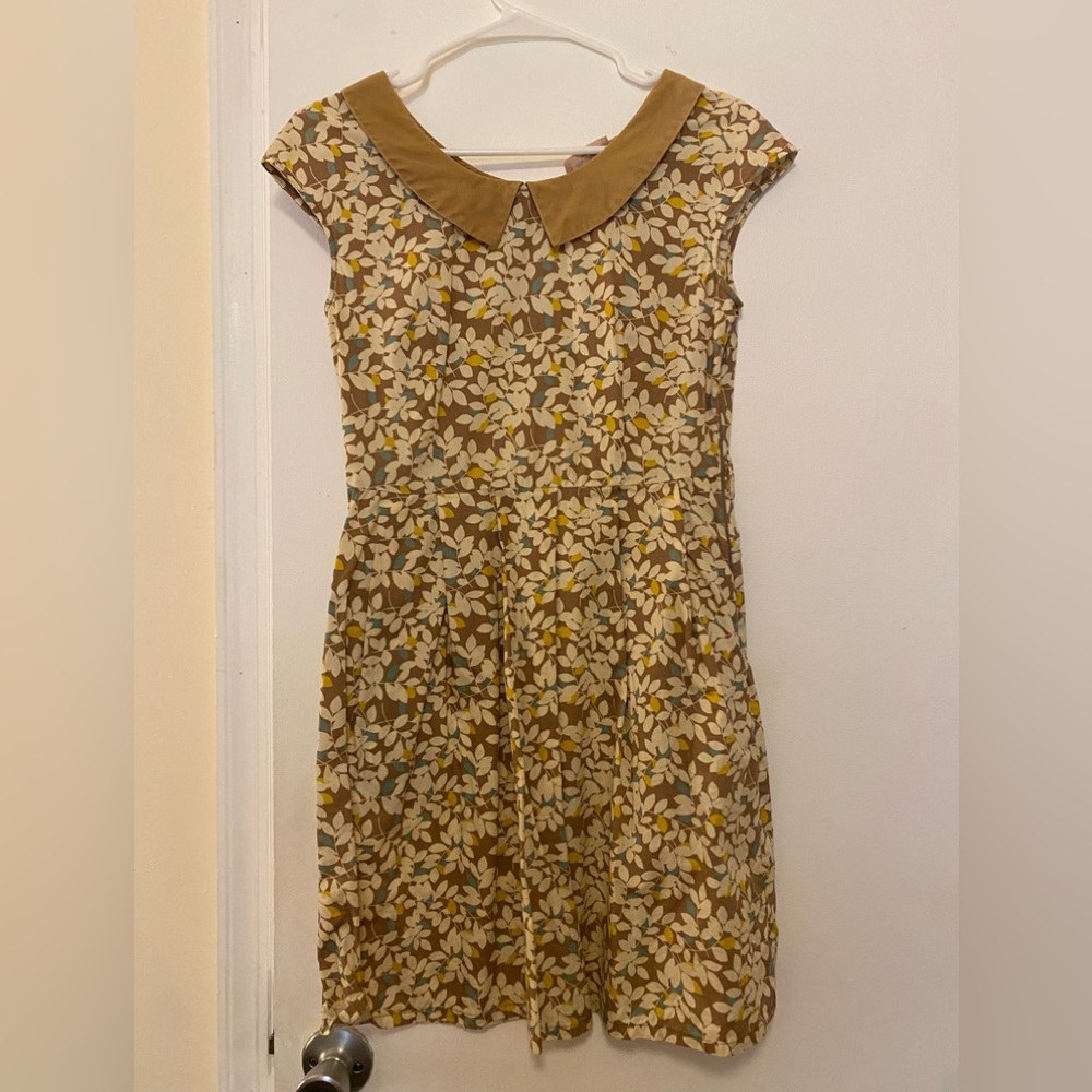 vintage retro floral flower fall autumn dress